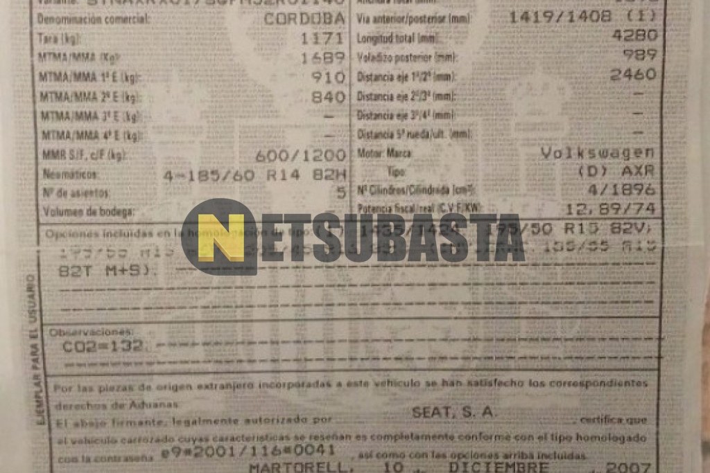 Seat Cordoba 1.9 TDI 2008