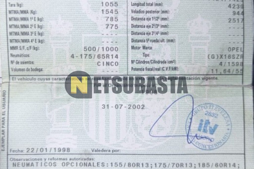 Opel Astra 1.6 8v 1998