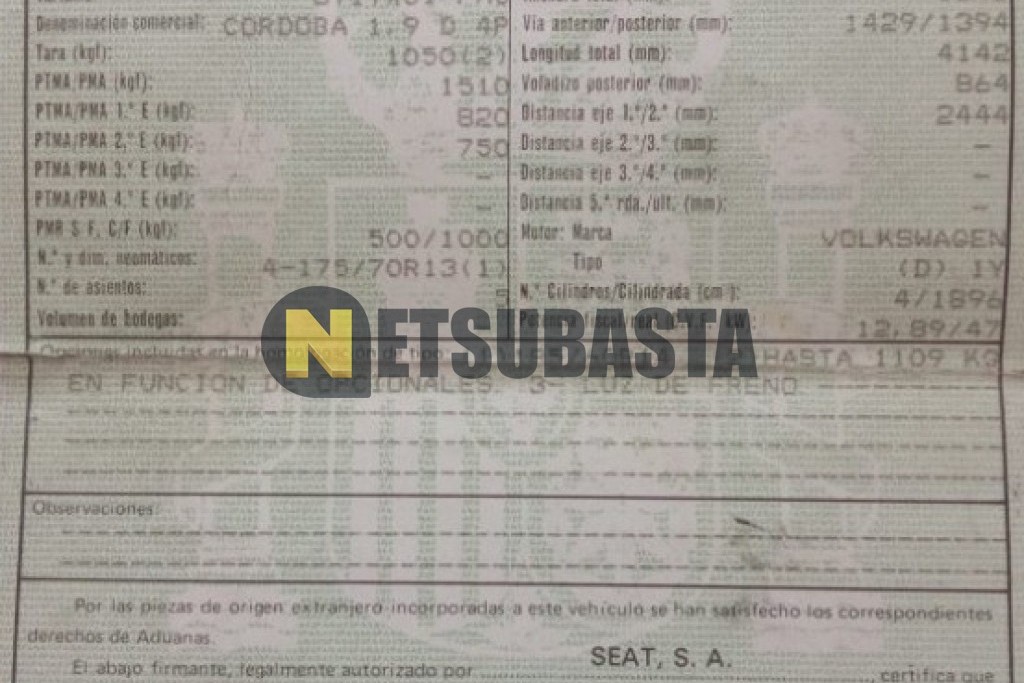 Seat Cordoba 1.9D 1998