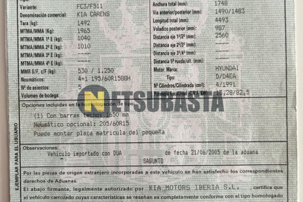 Kia Carens 2.0 CRDi 2005