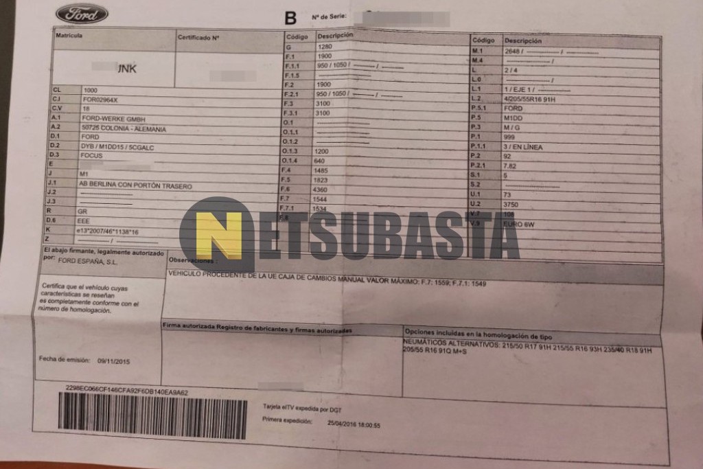 Ford Focus 1.0 Ecoboost 2016