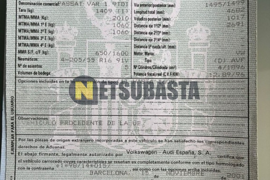 Volkswagen Passat Variant 1.9 TDI 2001