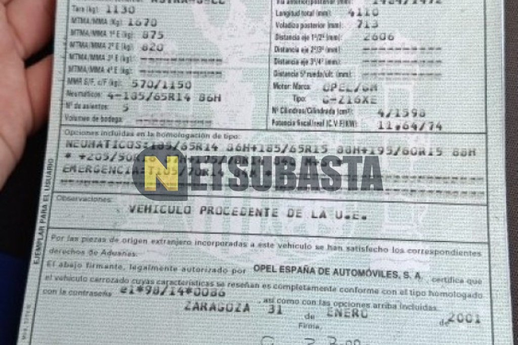 Opel Astra 1.6 16v 2001