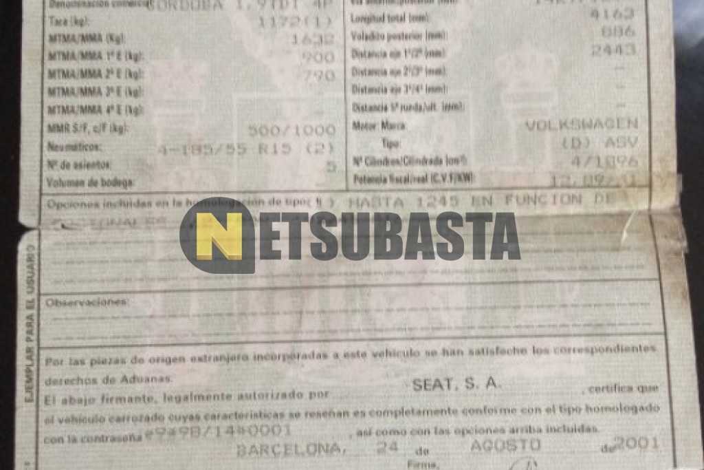 Seat Cordoba 1.9 TDI 2001