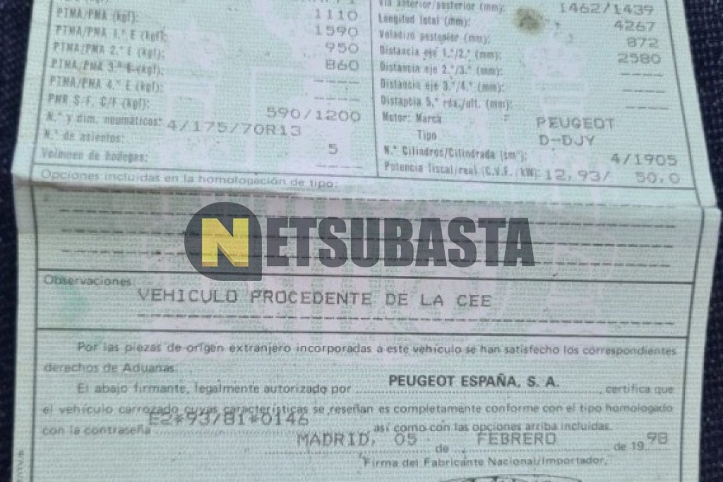Peugeot 306 1.9D 1998
