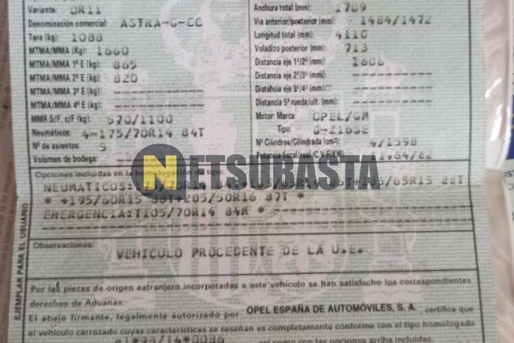 Opel Astra 1.6 8v 2000