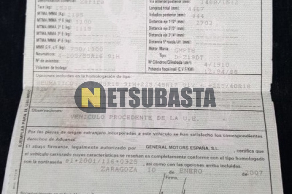 Opel Zafira 1.9 CDTI 2007