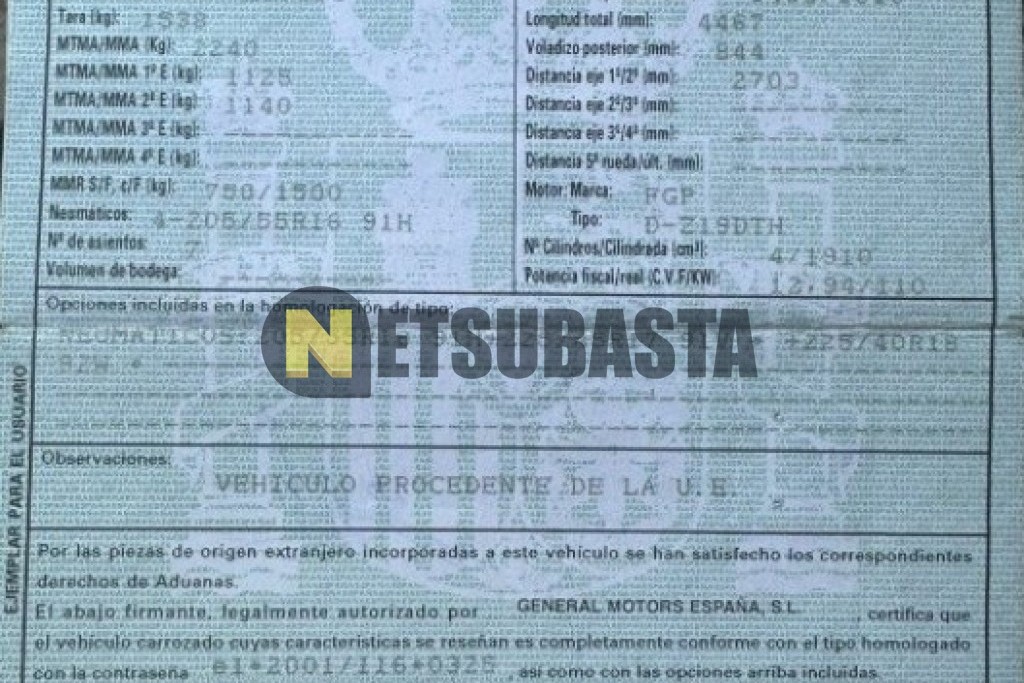 Opel Zafira 1.9 CDTI 2005