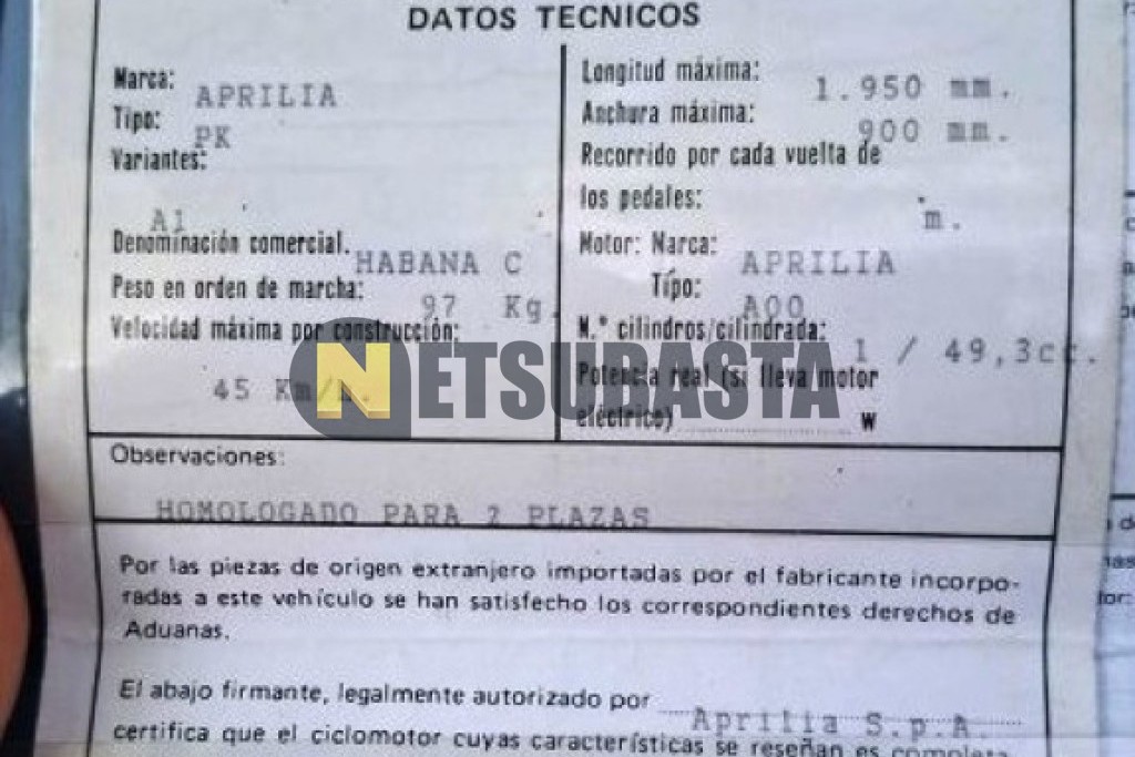 Aprilia Habana Custom 50 2000