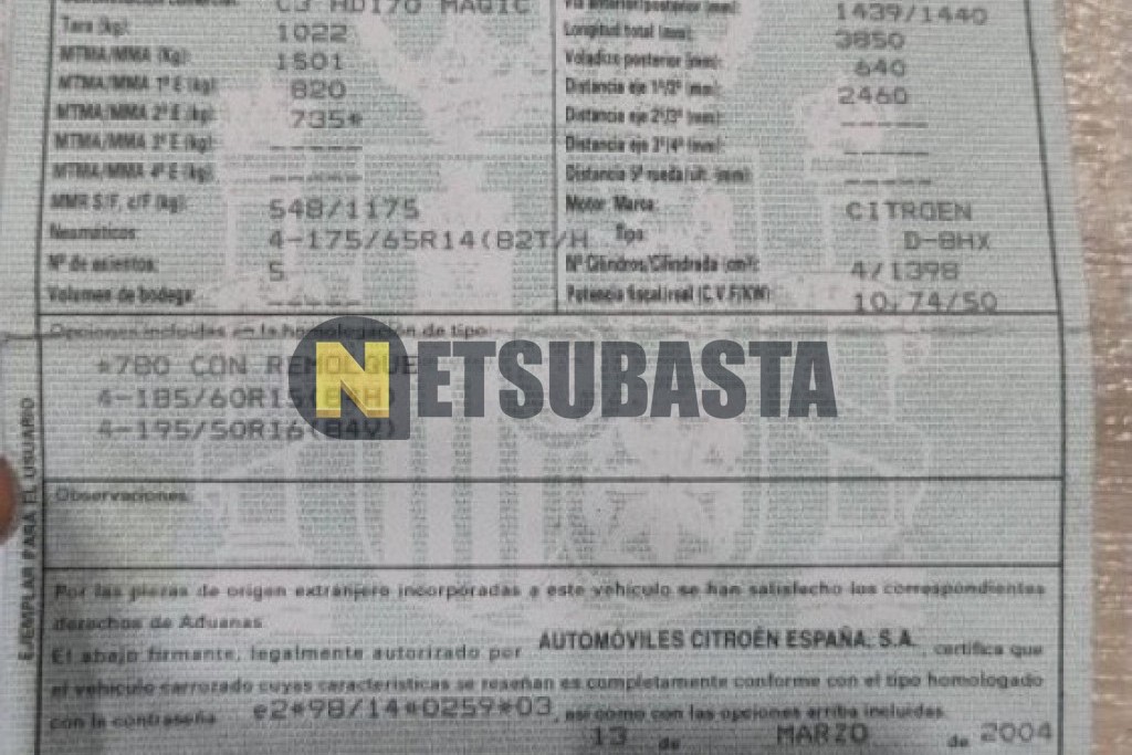 Citroën C3 1.4 HDi 2004