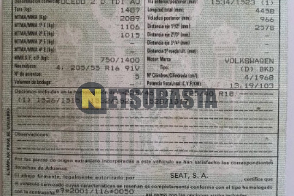 Seat Toledo 2.0 TDI DSG 2006