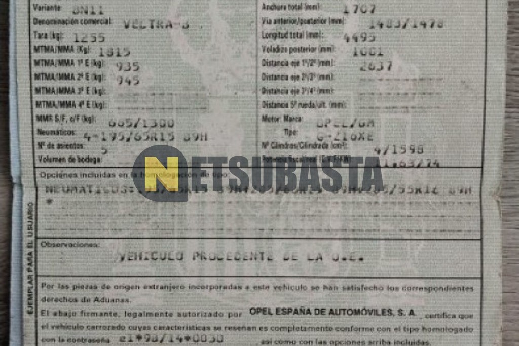 Opel Vectra 1.6 2002