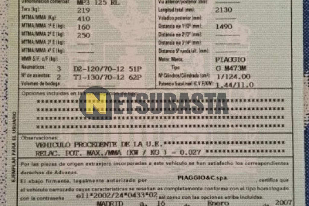 Piaggio MP3 125 2007