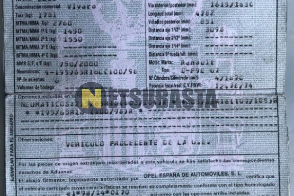 Opel Vivaro 1.9 CDTi 2003