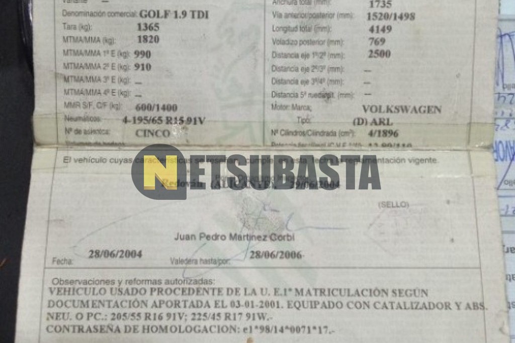 Volkswagen Golf 1.9 TDI 2001