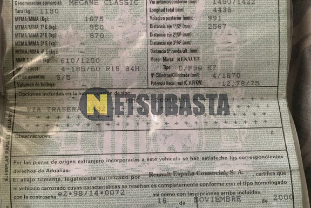 Renault Megane 1.9 dCi 2000