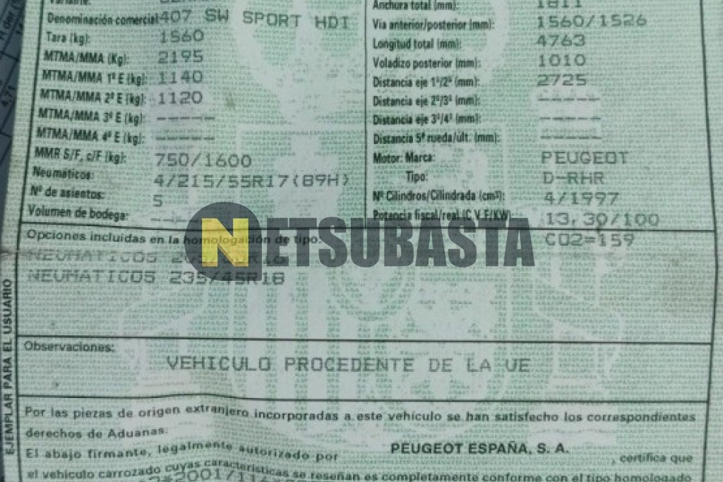 Peugeot 407 SW 2.0 HDi FAP 2008