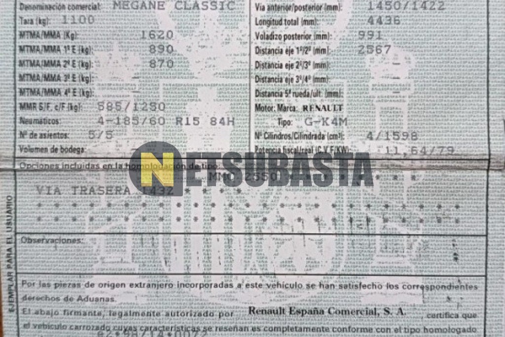 Renault Megane Classic 1.6 16V 1999