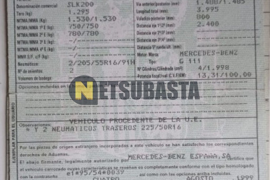 Mercedes-Benz SLK 200 Aut. 1999