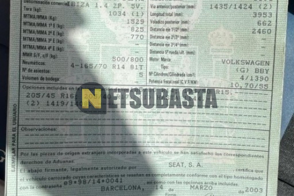 Seat Ibiza 1.4 16V 2003