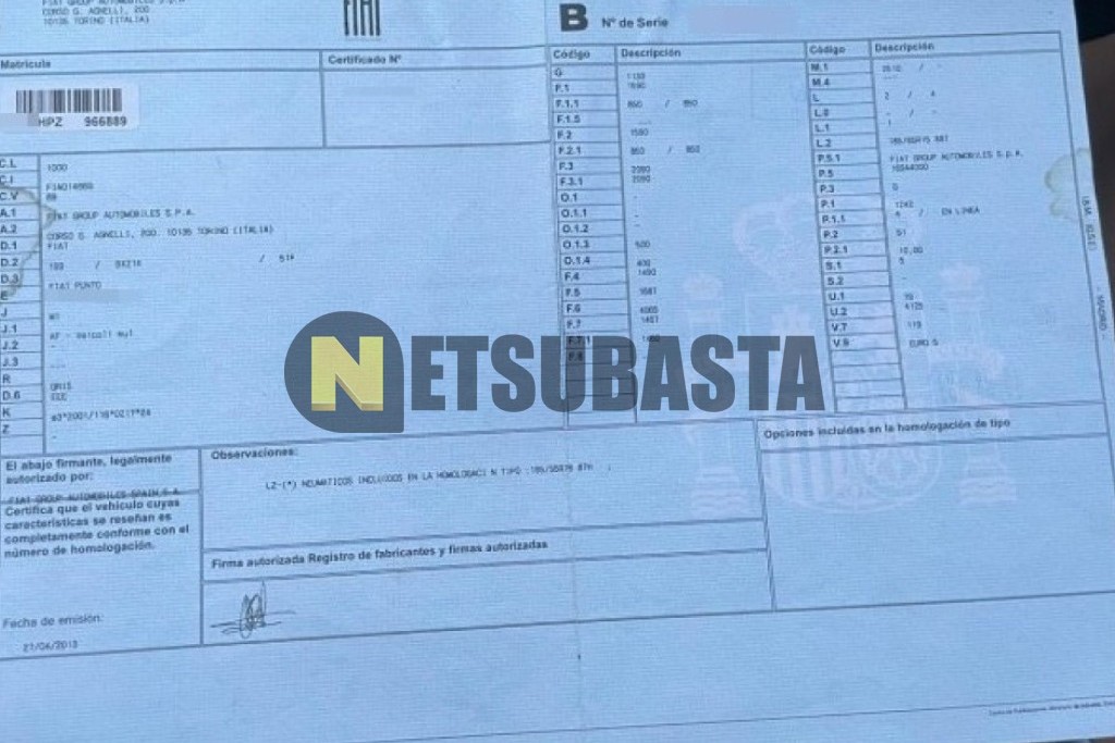 Fiat Punto 1.2 8V 2013