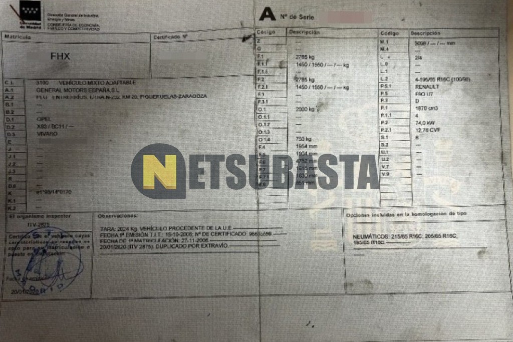 Opel Vivaro 1.9 CDTI 2006