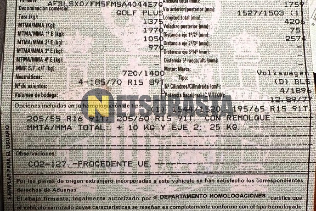 Volkswagen Golf Plus 1.9 TDI 2008