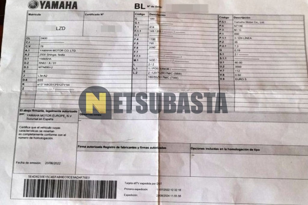 Yamaha MT 09 2022