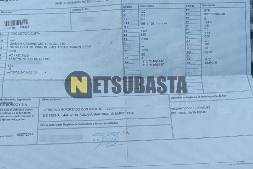 SYM Symphony 125 SR 2014