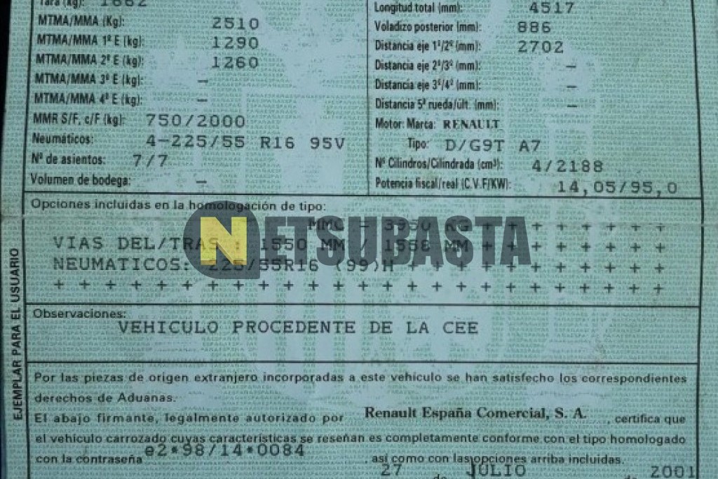 Renault Espace 2.2 dCi 2001