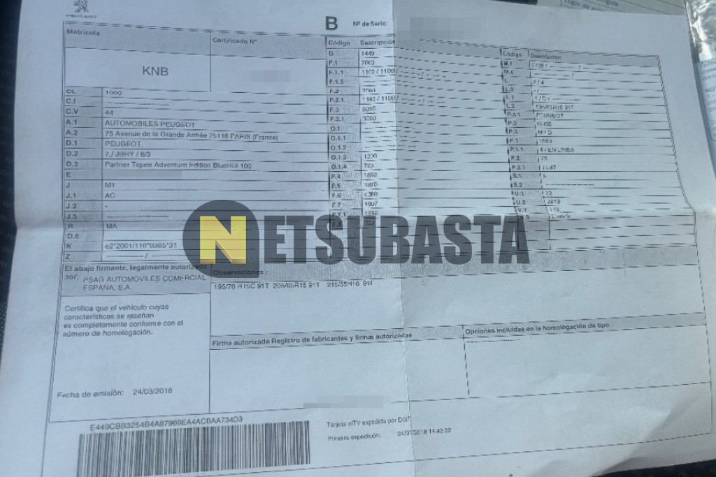 Peugeot Partner Tepee 1.6 BlueHDi 2018