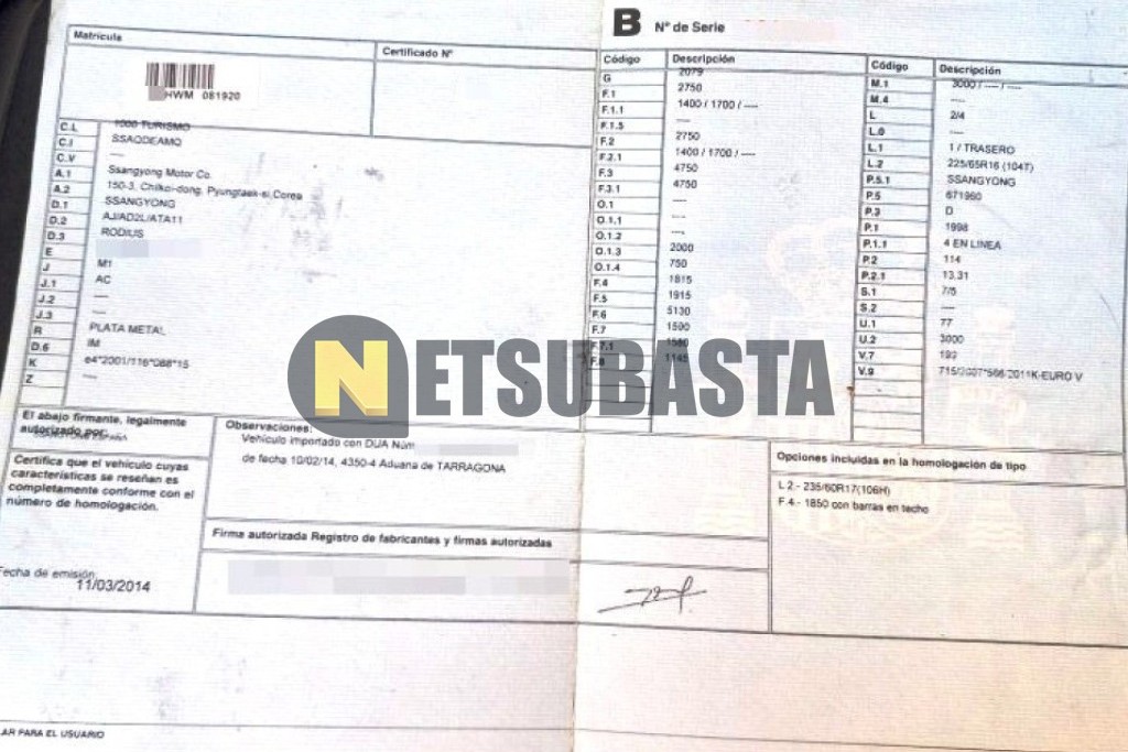 SsangYong Rodius 2.0 eXdi 2014