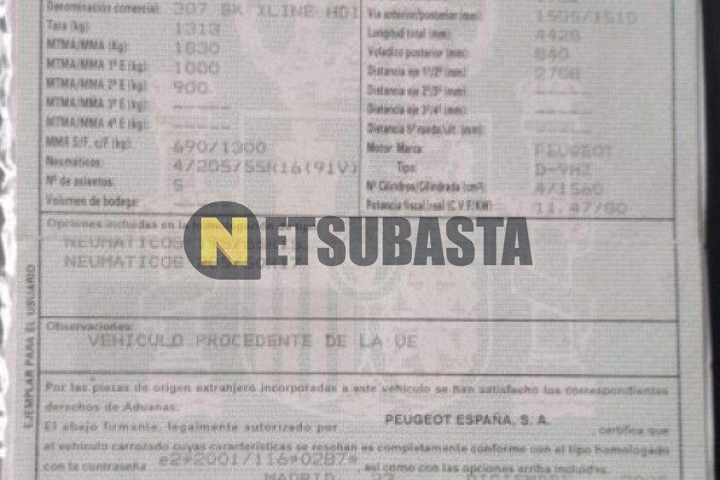 Peugeot 307 SW 1.6 HDI 2006