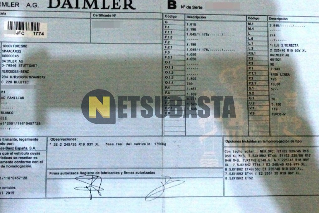 Mercedes-Benz C 220 d Estate 7G-TRONIC PLUS 2015