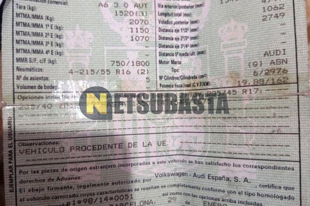 Audi A6 3.0 multitronic 6 vel. 2002