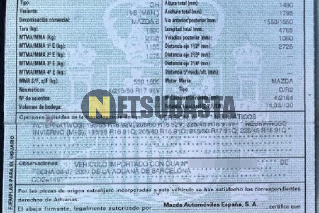 Mazda 6 Wagon 2.2 2009