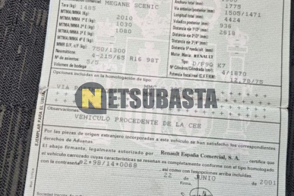 Renault Scenic RX4 1.9 dCi 2001