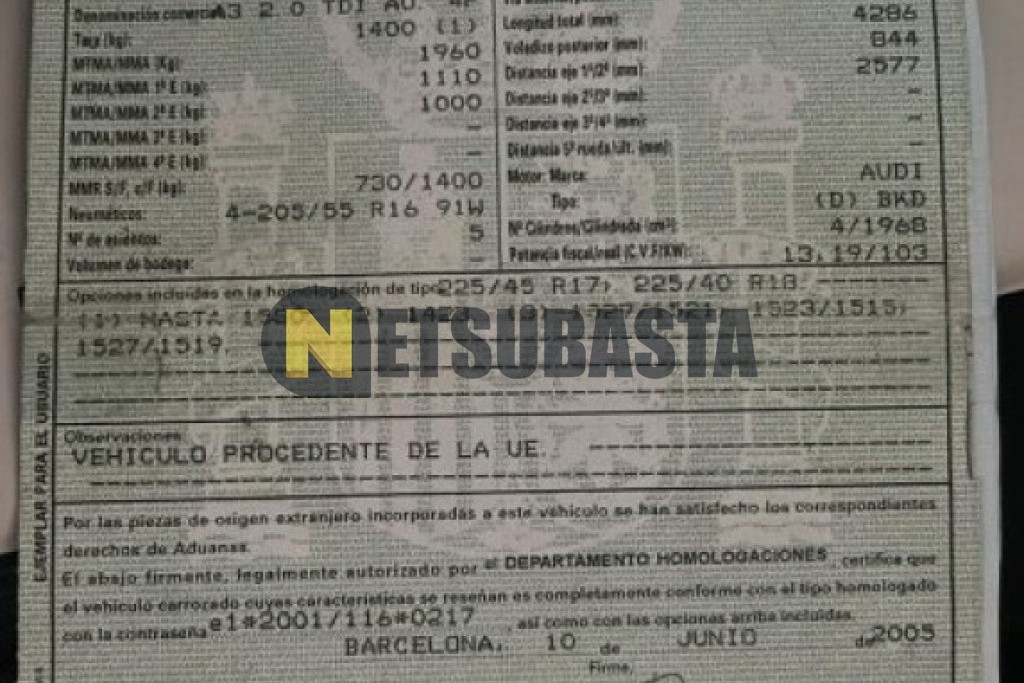 Audi A3 2.0 TDI S tronic 2005