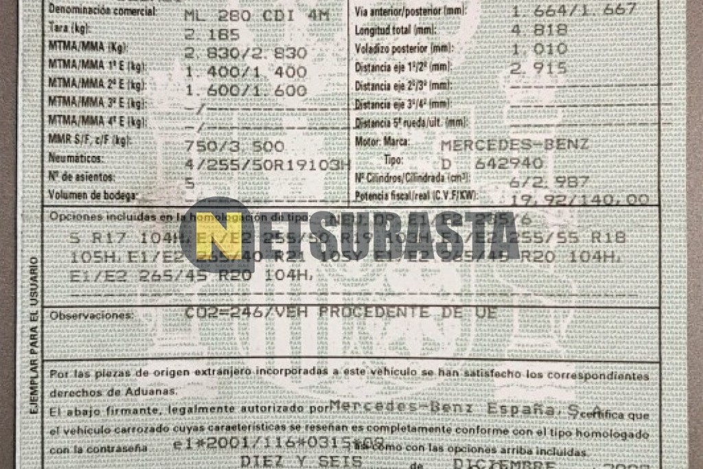 Mercedes-Benz ML 280 CDI 2009