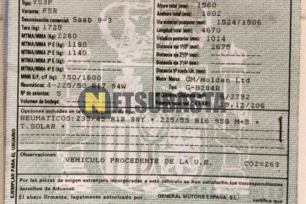 Saab 9-3 Sport Hatch XWD V6 2.8T 2008