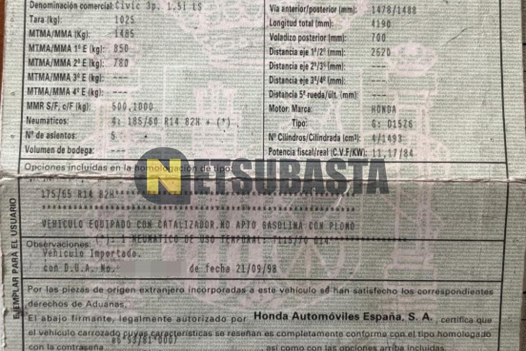 Honda Civic 1.5i VTEC 1998