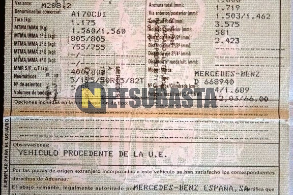 Mercedes-Benz A 170 CDI 1999