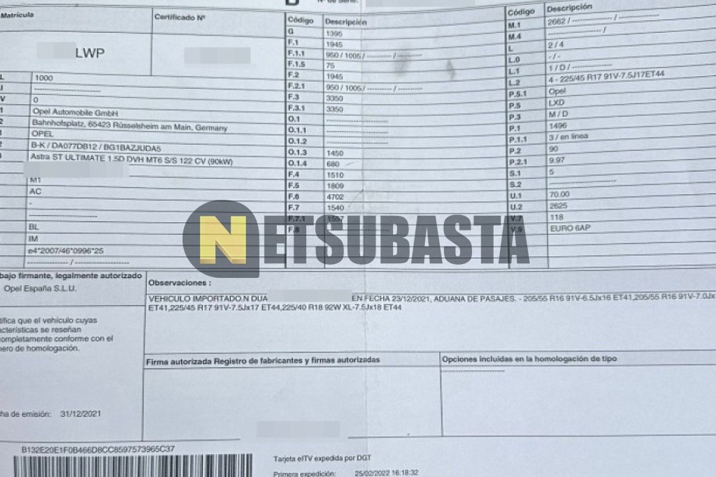 Opel Astra Sports Tourer 1.5 CRDI 2022