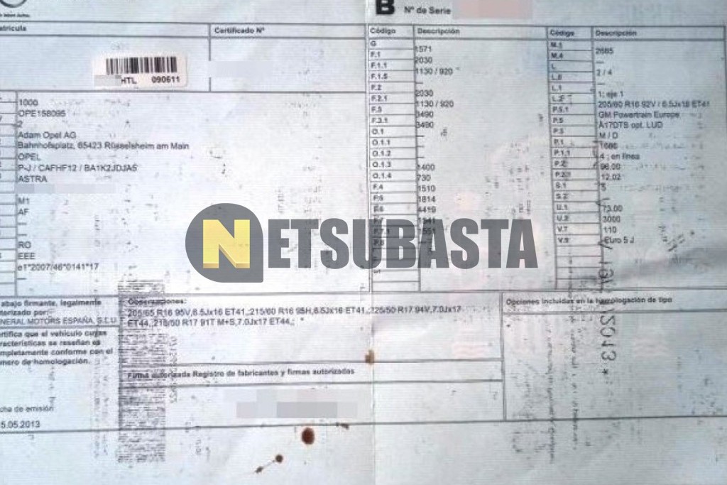 Opel Astra 1.7 CDTi 2013