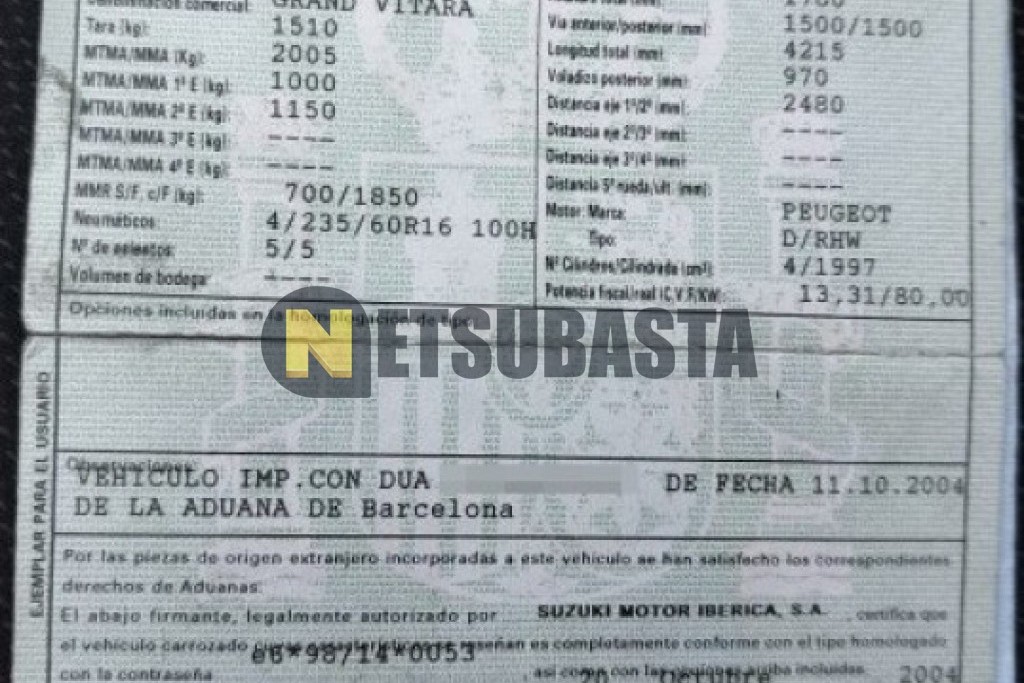 Suzuki Grand Vitara 2.0 Diesel 2004