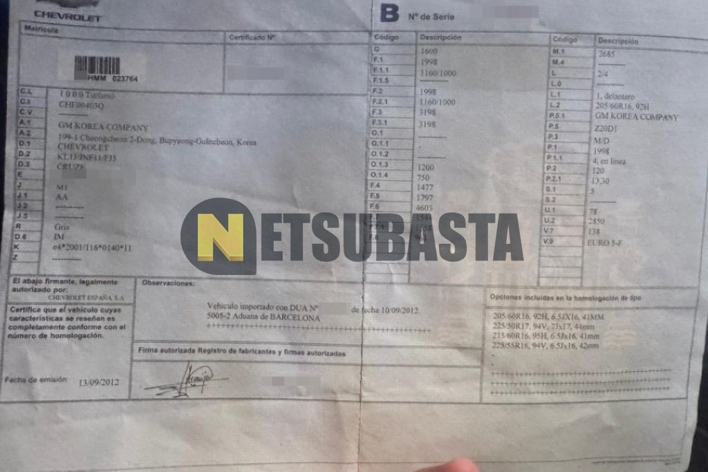 Chevrolet Cruze 2.0 VCDi 2012