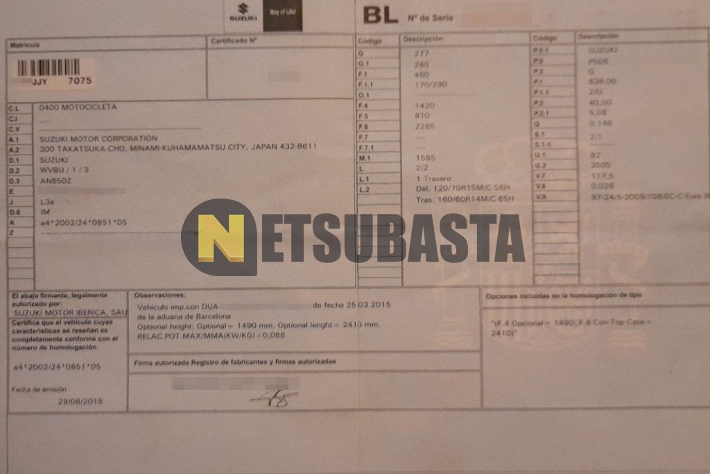 Suzuki BURGMAN 650 2015