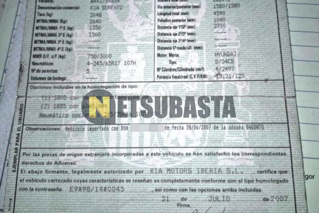 Kia Sorento 2.5 CRDi 2008