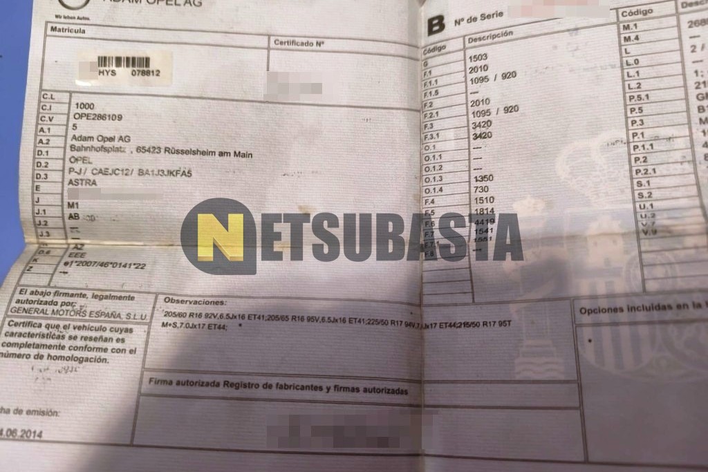 Opel Astra 1.6 CDTi 2014