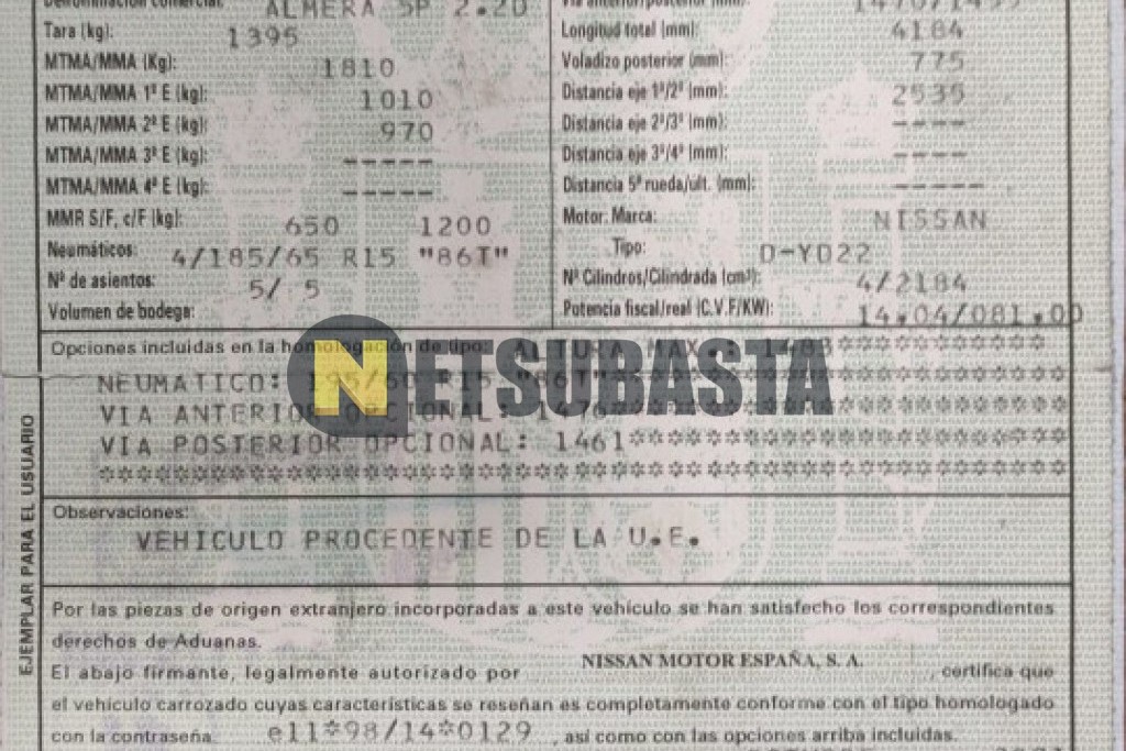 Nissan Almera 2.2Di 2001